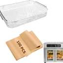 Air Fryer Accessories for Emeril Lagasse 26 Qt Extra Large Air Fryer, Air Fryer Basket with 100 Pcs Parchment Paper Sheets for Emeril Lagasse 26 Qt Toaster Oven