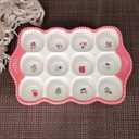 Ceramic 12 Cup Egg Tray Fresh Egg Container Egg Storage Organizer Refrigerator Egg Holder Egg Platter Tray Egg Keeper For Kitchen Decoration