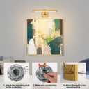 16.54inch LED Picture Lights for Paintings, Brass Golden-Like Finish, Adjustable Art Light Gallery LED Wall Light Wall Sconces for Art Work, Hardwired Connection, Dimmable 3000K CRI90+
