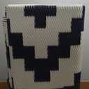 GENIMO Outdoor Rug for Patio Clearance,6'x9' Waterproof Mat,Reversible Plastic Camping Rugs,Rv,Deck,Porch,Camper,Balcony,Backyard (Navy Blue & White)