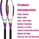 Senston 27" Adult Tennis Racket Set Durable Lightweight Vibration Dampening | Anti-sweat ergonomic grip, aerospace aluminum frame, big sweet spot, smooth power swings