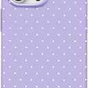 Hython for iPhone 13 Pro Case Cute Polka Dot Aesthetic Design Simple Cover 6.1", Thin Slim Anti-Scratch Soft TPU Bumper Shockproof Rubber Protective Phone Cases for Women Girls Girly Boys, Purple