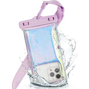 Case-Mate Soap Bubble IP68 Waterproof Phone Pouch - Floating Waterproof Phone Case w/Crossbody Lanyard - Cruise Ship Travel Essentials - Compatible w/All Devices - Touchscreen Friendly - Iridescent