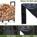 Gardeny 4 Ft Adjustable Heavy Duty Fire Wood Firewood Log Rack with Cover, Waterproof 600D Oxford Fabric Cover, Wood Rack and Cover Combo Set Outdoor wood Stacking Log Holder, All Weather Protection