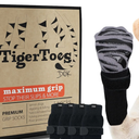 DOK TigerToes Premium Non-Slip Dog Socks for Hardwood Floors - Extra-Thick Grip That Works Even When Twisted - Prevents Licking, Slipping, and Great for Dog Paw Protection - Size Large, 3 Socks, One Sock Missing