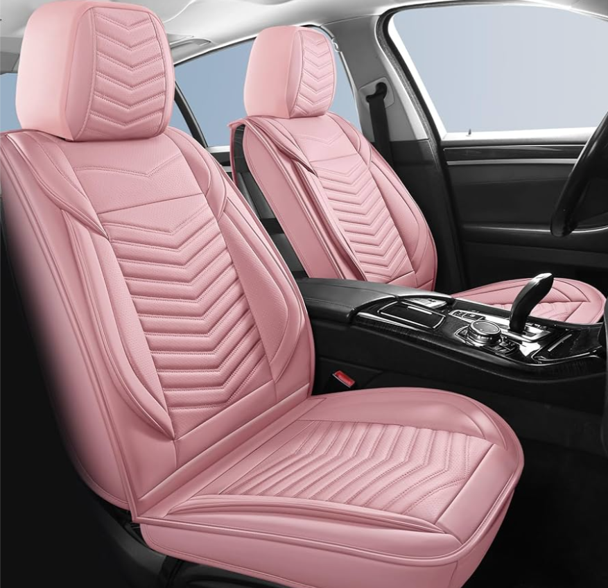 Car Seat Covers Full Set,Breathable and Waterproof Automotive Leather Vehicle Cushion Covers,Universal Anti-Slip Seat Covers for Most Cars SUV Truck Sedan(Style1,5 PCS Front Set,Pink Car Seat Covers Full Set,Breathable and Waterproof Automotive Leather Vehicle Cushion Covers,Universal Anti-Slip Seat Covers for Most Cars SUV Truck Sedan(Style1,5 PCS Front Set,Pink