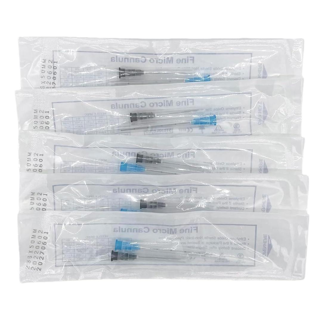 Disposable Blunt Tip with Puncture for Body Lifting 23g 25g 27g 30g 50mm/38mm Gauge Size Optional (5pcs 23g 50mm), Orange