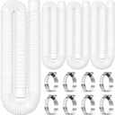 Replacement 1.25"59" Pool Hoses for Above Ground Pools, Above Ground Pool Hoses for Filter Pumps, 4 Pack with 8 Metal Clamps (White)