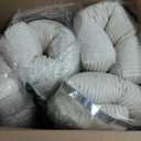 Bedsure Donut Large Dog Bed 36x36x8 inches with Waterproof Dog Blankets for Medium Dogs 30"x40", Cream