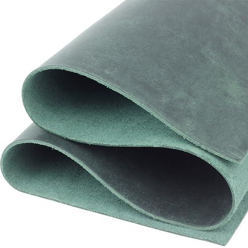 Toprank Genuine Leather Sheets for Crafts 12''X12'' Precut Full Grain Leather Tooling Leather (1.6mm) Cowhide Leather Pieces Square, Grassgreen