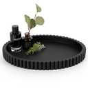 Cathyeen Oval Tray for Coffee Table Decor, 15" Concrete Tray, Table Centerpieces Decorative Trays for Home Decor, Modern Decorative Trays for Coffee Tables, Centerpiece Trays, Black