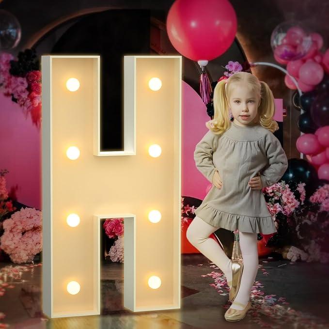 Marquee Letters 3 Feet Tall 3FT Large Light Up Letters H for Backdrop Big Marry Me Sign Birthday Party Decorations Engagement Party Pre-Cut Foam Board