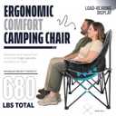 Padded Double Camping Chair Oversized 2 Person Camp Chair,Black Camouflage, Loveseat XL
