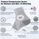 3Pairs Neuropathy Socks for Women and Men, Toeless Compression Socks for Neuropathy Pain Relief, Open Toe Foot Compression Sleeves for Plantar Fasciitis, Arch Support and Ankle Support