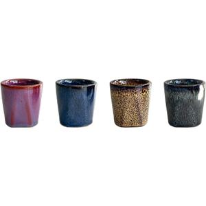 Rubdub Japanese Tea Cups Set of 4, Chinese Tea Cup, 4 Oz / 110 Ml, Ceramic Teacups no Handles, Japanese Cups, Kung Fu Tea Set, Mate Set
