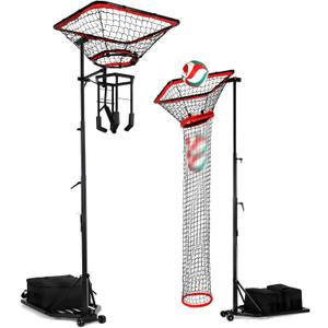 AugFir Volleyball Setter & Spike Trainer, Adjustable Height 93"-126" Volleyball Trainer, Solo Practice Tool for Indoor & Outdoor Use Spiking & Drills, with 88LBS Sandbag Base