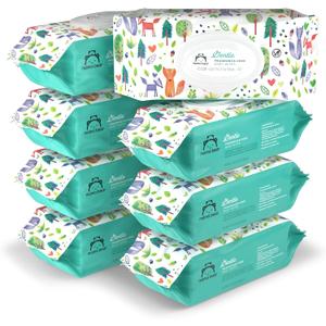 Amazon Brand - Mama Bear Gentle Formulated without Fragrance Baby Wipes, Hypoallergenic, Sensitive Skin, Unscented, 800 Count (8 Packs of 100)