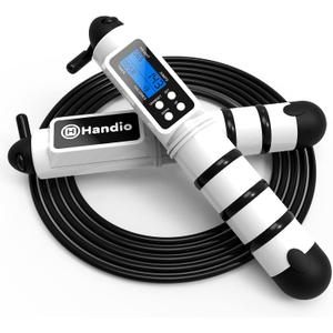Jump Rope, H Handio Jump Rope with Counter, Workout Jumping Rope with Steel Ball Bearings, Adjustable Length Speed Skipping Rope for Men Women Kids Home Gym, Crossfit, Fitness Exercise