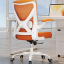 Ergonomic Office Chair - X-Shaped Computer Desk Chair Comfy, Gaming Chair, Office Chair with Lumbar Support, Mesh Office Chairs, Desk Chair for Long Hours(White-Orange)