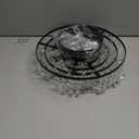 FRIXCHUR 11.8" Small Crystal Chandelier Light Fixture Mini Crystal Ceiling Light 5 Tiers Raindrops Black Chandeliers for Bedroom Hallway Closet, E26 Base