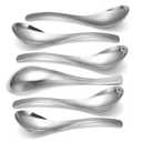 HIWARE Thick Heavy-weight Soup Spoons, High Grade Stainless Steel Soup Spoons, Set of 6