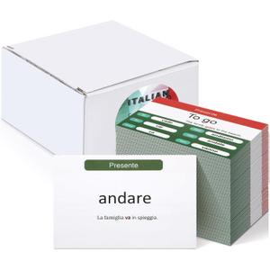 200 Pcs Italian Flashcards Italian Verb Conjugation Present Tense Flash Cards English for Adults Study