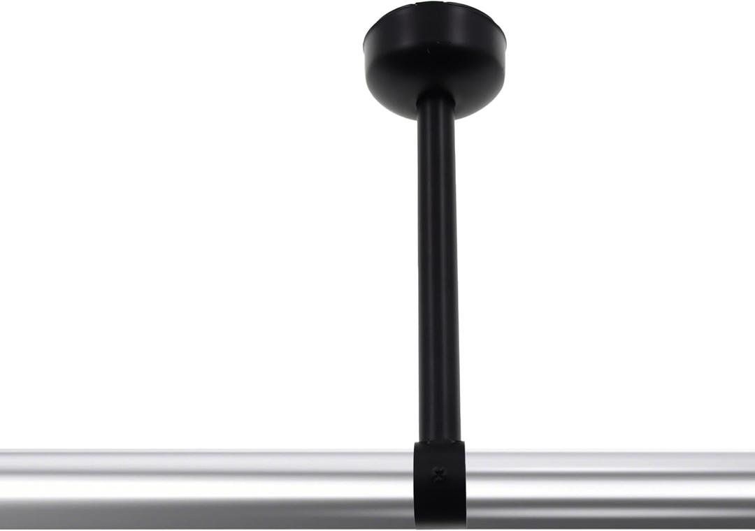 Curtain Rod Ceiling-Mount Bracket,Stainless Steel Ceiling-Mount Rod Holder,TTZEZE Heavy Duty Curtain Rod Holder,Shower Curtain Hanging Rod Supports Sockets (Black, H:30cm/11.81'' ID:3.3cm/1.3'' 1PC)
