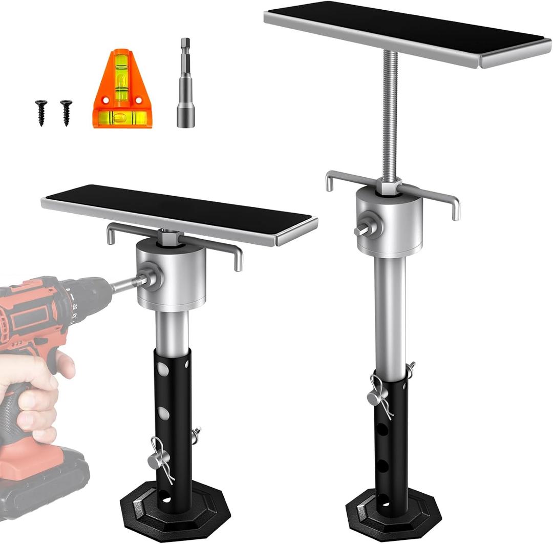 BuyGoe RV Slide Out Support Jacks with Flat Top Block, for Travel Camper RV Height Adjustable from 11" to 23", Heavy Duty Quick Lift Stabilizer up to 5000 lbs Capacity,Set of 2 Trailer Stabilizers