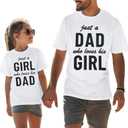 Girl Dad Matching Shirts Just a Dad Who Loves His Girl Tees Daddy and Daughter Outfits Birthday Gifts for Father (18-24 Months, White)