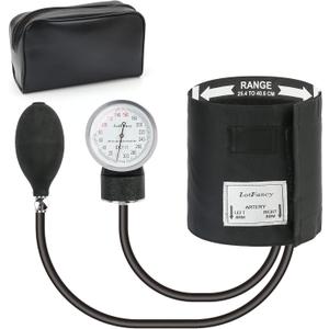 LotFancy Manual Blood Pressure Cuff Adult, Professional BP Cuff 10"-16", Standard Adult Size Sphygmomanometer with Carrying Case and Zero Calibration for Home Medical, Nursing Student, Doctor, Nurse (Black)