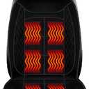 Car Seat Cushions, Car Seat Cover Foldable Portable Seat Cover for Back and Seat Cushions with Bottom Anti Slip Silicon (1 Pack/Black)