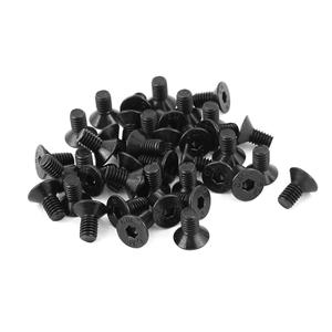 uxcell 50Pcs Black M4 X 8mm Alloy Steel Hex Socket Flat Head Countersunk Screws Bolts