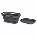 Laundry 360 Collapsible Laundry Basket 40L | Portable | Space Saver Storage | Hold 2 Loads | Store Under the Bed or Closet | Good for Kids | Dorm | Bedroom | Large | Grey/Black