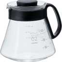 Hario V60 Glass Range Coffee Server, 600ml, Black
