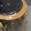 New England Stories Revolving Spice Rack Set with 20 Spice Jars, Kitchen Spice Tower Organizer for Countertop or Cabinet - Carousel Storage Includes 386 Spice Labels (Bamboo)