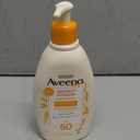 Aveeno Protect + Hydrate Sunscreen Moisturizing Lotion with Prebiotic Oat, Broad Spectrum SPF60, Paraben, & Oil Free, Weightless, Water & Sweat Resistant (80-min) for Sensitive Skin, 12 Fl Oz