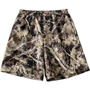 Boy's Camo Swim Trunks with Liner Elastic Waist Wide Leg Swim Board Shorts (Multicolor) 11Y