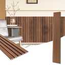 Art3d WPC Wainscoting Panels, 16-Pack 48 x 6 Inch 3D Wall Accents for Interior Wall Decor, Living Room, Bedroom, Teak