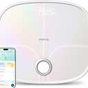 Etekcity Smart Rechargeable Scale for Body Weight, BMI, Fat, Muscle Mass, FSA&HSA Eligible, Digital Bathroom Scale with 13 Metrics, Secret Mode, Bluetooth Connect to Free Apps, Rainbow White