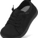 LeIsfIt Toddler Shoes Girls Boys Wide Shoes Kids Zero Drop Minimalist Sneakers Barefoot Slip on Tennis Sneakers Black 9 Toddler