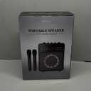 Karaoke Machine for Adults & Kids, Portable Karaoke Machine with 2 Wireless Microphones, Karaoke Speaker with LED Lights Supports USB/AUX in/TF Card for Home Party and Outdoor Event (Black)