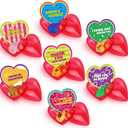 28 Pack Valentines Day Gifts for Kids Classroom Mochi Squishies Fidget Toys Filled Heart with Valentines Cards for Kids School, Valentines for Class Valentines Exchange Cards Party Favors Prizes