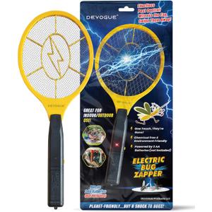DEVOGUE Electric Fly Swatter Bug Zapper Battery Operated Flies Killer Indoor & Outdoor Pest Control Mosquito Zapper and Insect Catcher Racket