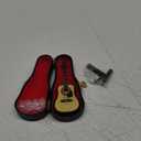 Miniature Guitar Model, Wooden Mini Guitar with Stand and Case, Dollhouse Guitar, Musical Instrument Model Home Decor(10CM)