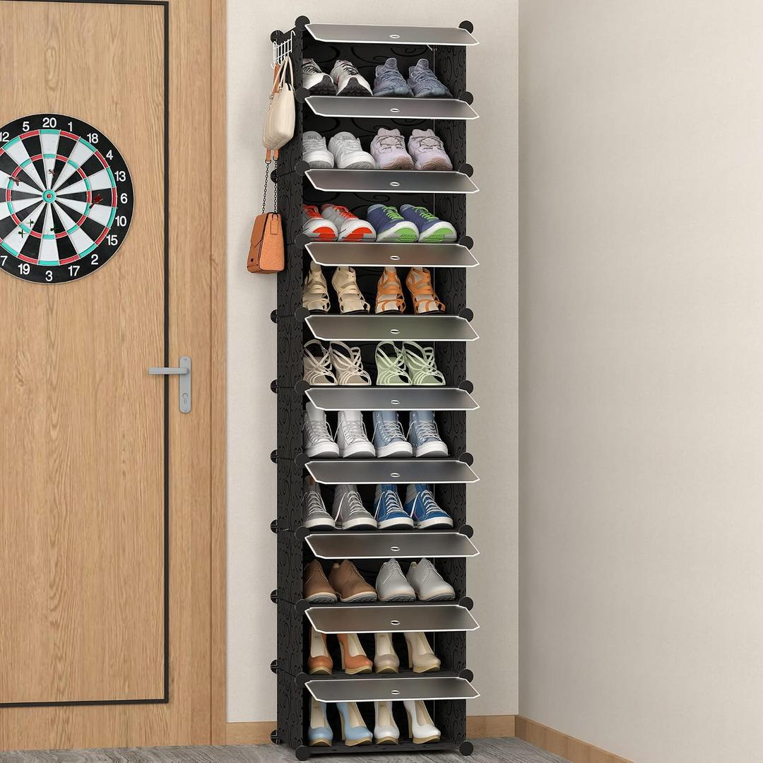 HOMIDEC Shoe Storage, 10-Tier Shoe Rack Organizer for Closet 20 Pair Narrow Shoes Shelf Cabinet for Entryway, Bedroom and Hallway