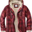 WINDFIT Women's Full Zip Fleece Flannel Jacket Plaid Sherpa Red XS