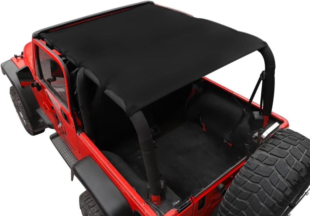 Extended Bikini Top for Jeep Wrangler TJ 1997-2006 Full Bikini Top UV Protection Sun Shade Cover Waterproof Front & Rear Passengers (Waterproof Oxford)