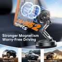 SYNCWIRE for MagSafe Car Mount, [3-Axis Adjustable] Vacuum Magnetic Phone Holder, Replaceable Suction Cup (Dashboard/Windshield), 360 Rotation, Foldable, for iPhone 17-12 Pro/Max/Plus, Carbon-Fiber