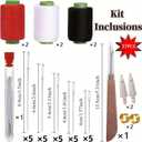 4 x Sewing Tool Set, 37Pcs Big Eye Steel Sewing Needles Kit, Threader and Needle Repair Kit, Needle Threaders and Seam Ripper for Hand Sewing (37pcs Tool kit)