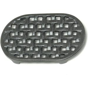 Cast Iron Oval Lattice Trivet, Black